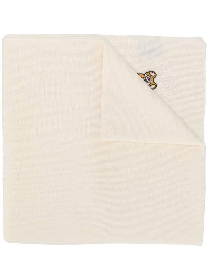 Moschino Toy Bear Winter Scarf - White