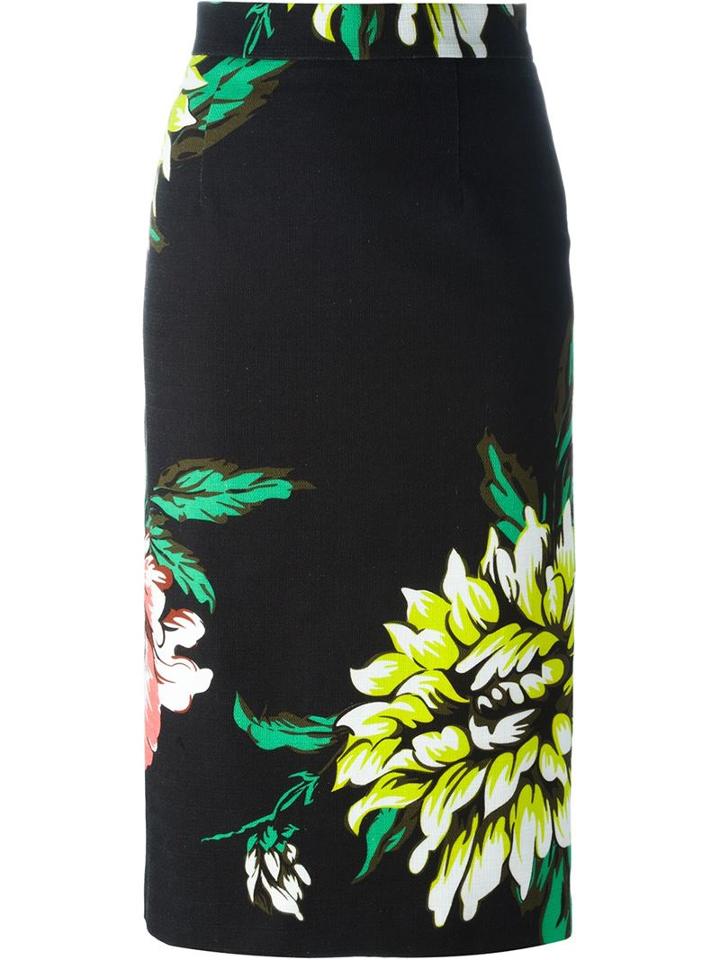 Marco Bologna Flower Print Pencil Skirt