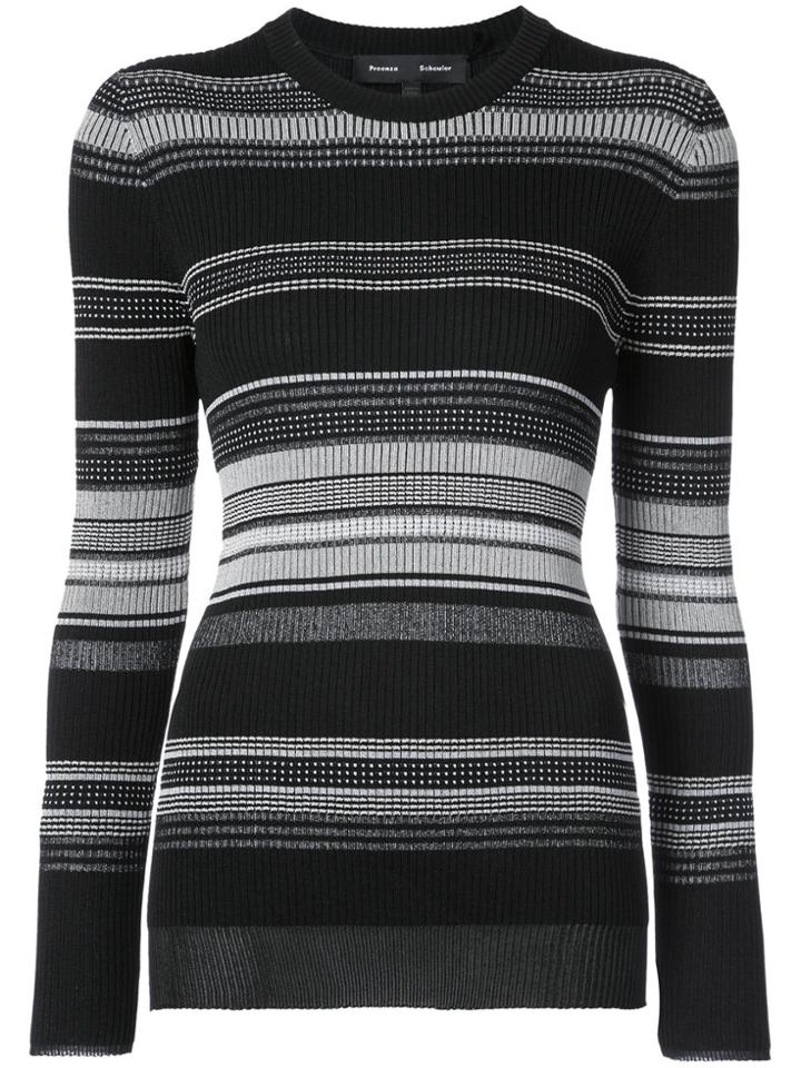 Proenza Schouler Striped Fitted Sweater - Black