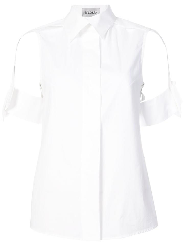Balossa White Shirt Emira Cutout Sleeve Shirt