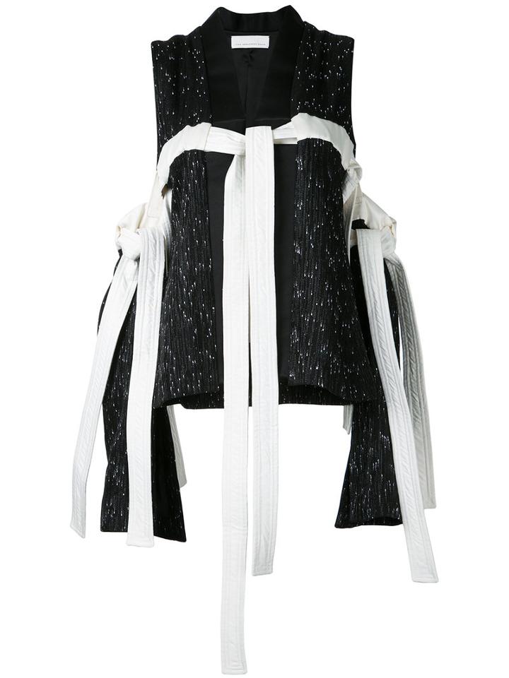 Juan Hernandez Daels - Barroque Vest - Women - Linen/flax - M, Black, Linen/flax