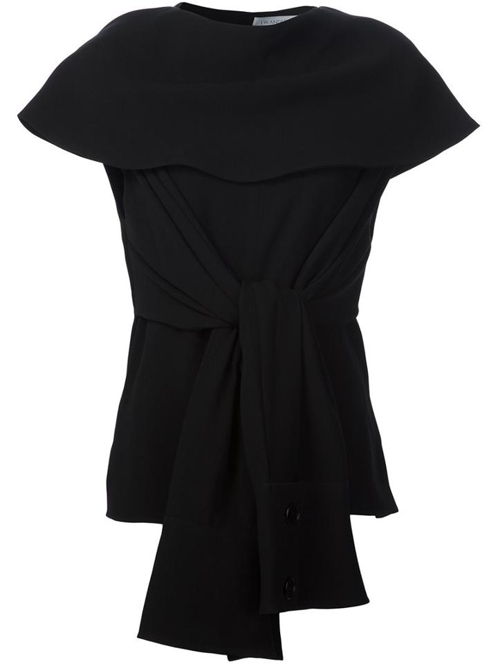 J.w.anderson Tie Knot T-shirt, Women's, Size: 12, Black, Polyethylene/acetate