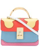 The Volon Brogue Detail Contrast Panel Handbag - Multicolour