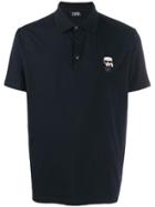 Karl Lagerfeld Ikonik Chest Patch Polo Shirt - Blue