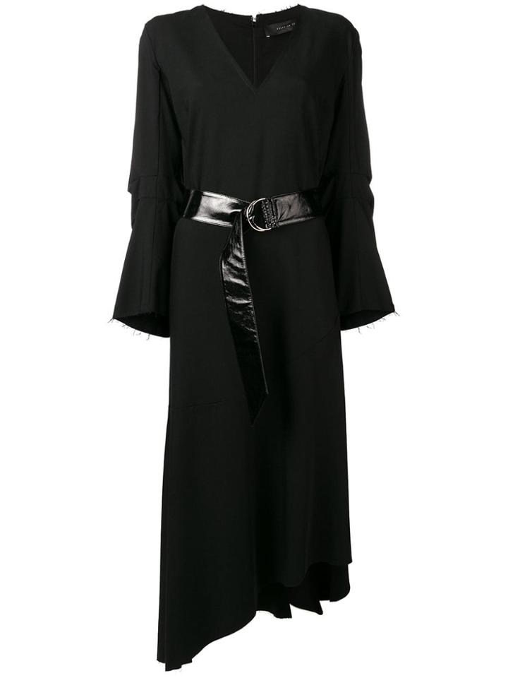 Federica Tosi Asymmetric Longsleeved Dress - Black