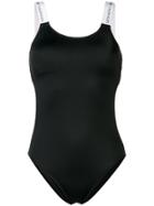 Calvin Klein Cut-out Logo Swimsuit - Black