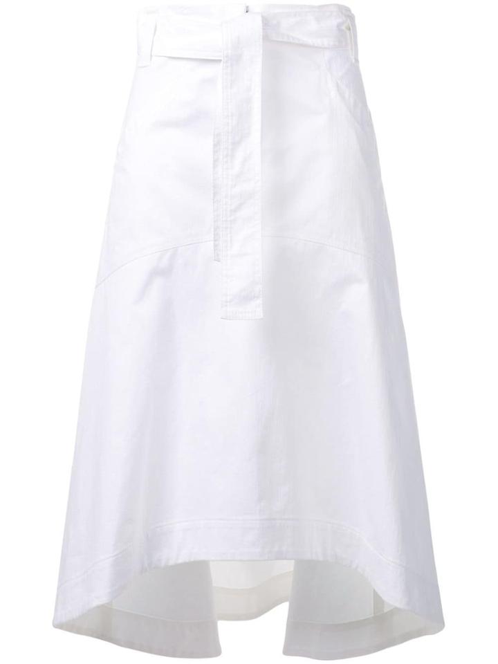 Odeeh Curved Draped Skirt - White