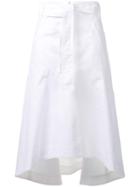 Odeeh Curved Draped Skirt - White