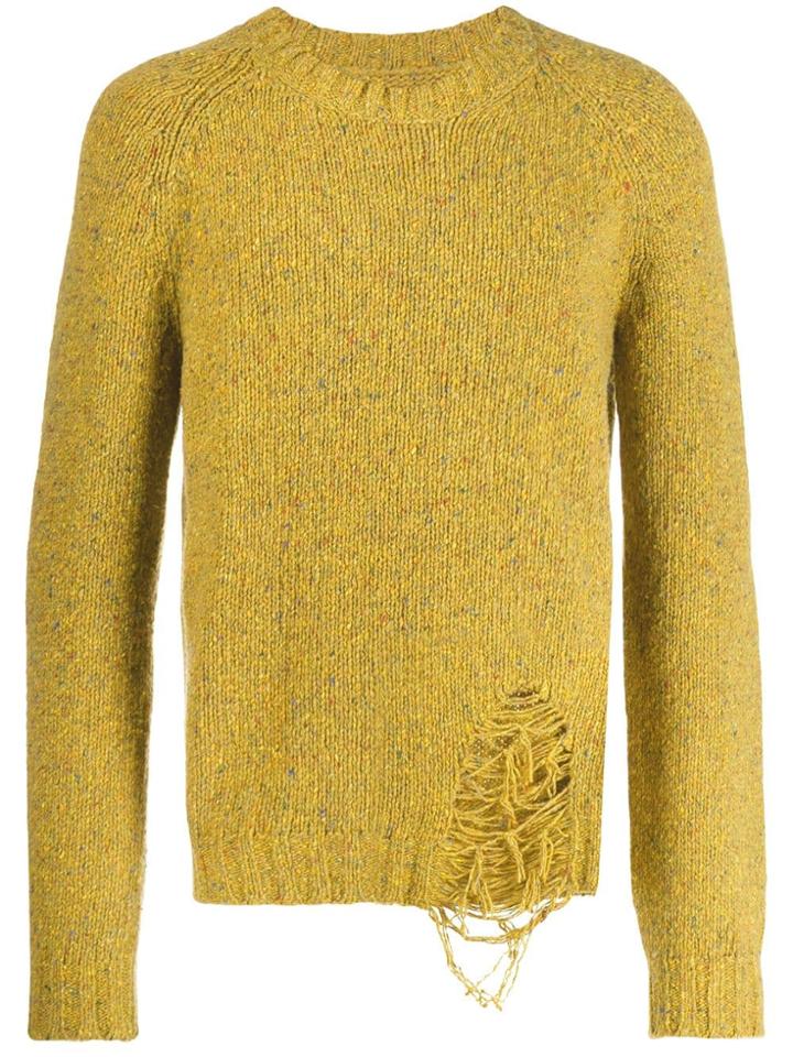 Maison Margiela Destroyed Sweater - Yellow