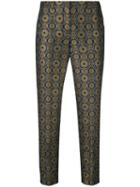 's Max Mara Geometric Pattern Cropped Trousers, Women's, Size: 40, Blue, Polyester