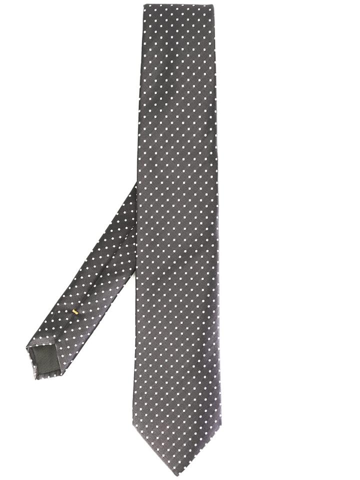 Canali Dotted Pattern Tie - Grey