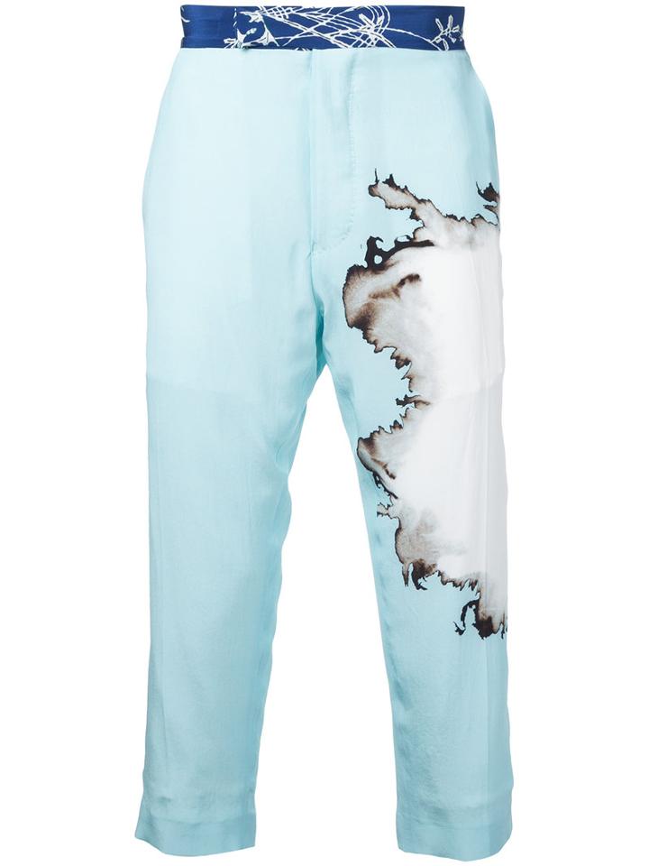 Haider Ackermann - Dye Print Trousers - Men - Silk - 46, Blue, Silk