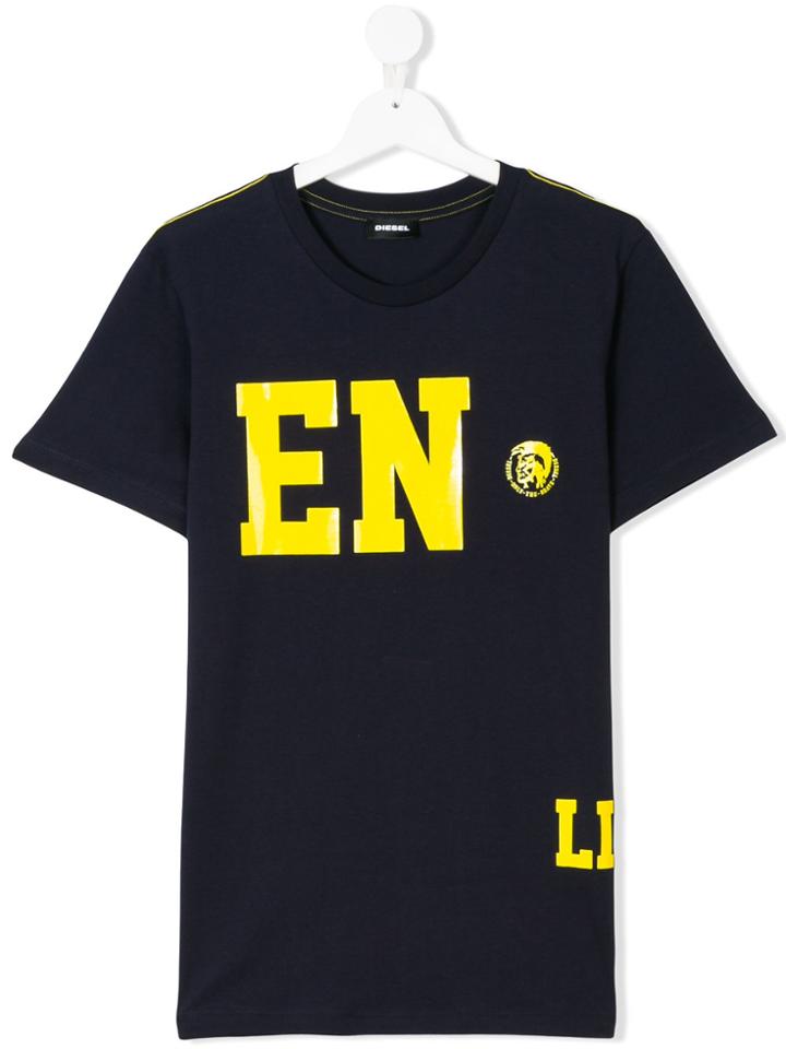 Diesel Kids Enjoy Print T-shirt - Blue