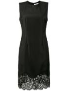 Givenchy Sleeveless Knee Length Slip Dress With Lace Trim - Black