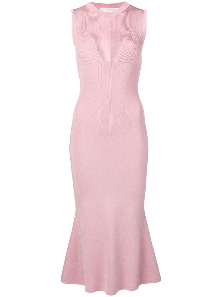 Victoria Beckham Dr Knt 6706 Pss19 Needle Change Sig Burgundy - Pink