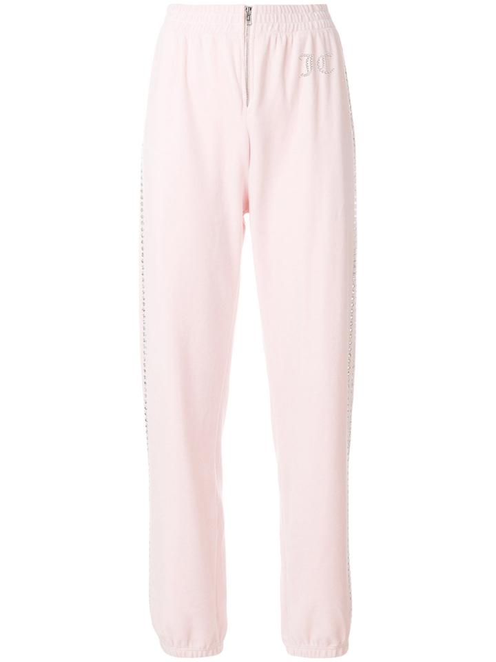 Juicy Couture Customisable Velour Track Pants - Pink & Purple