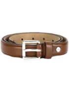 Ami Alexandre Mattiussi Classic Thin Belt, Men's, Size: 90, Brown, Leather/nubuck Leather