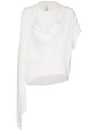 Poiret Neck Scarf Short Sleeved Top - White