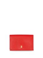 Burberry Small Grainy Leather Folding Wallet - Red