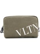 Valentino Logo Print Wash Bag - Green