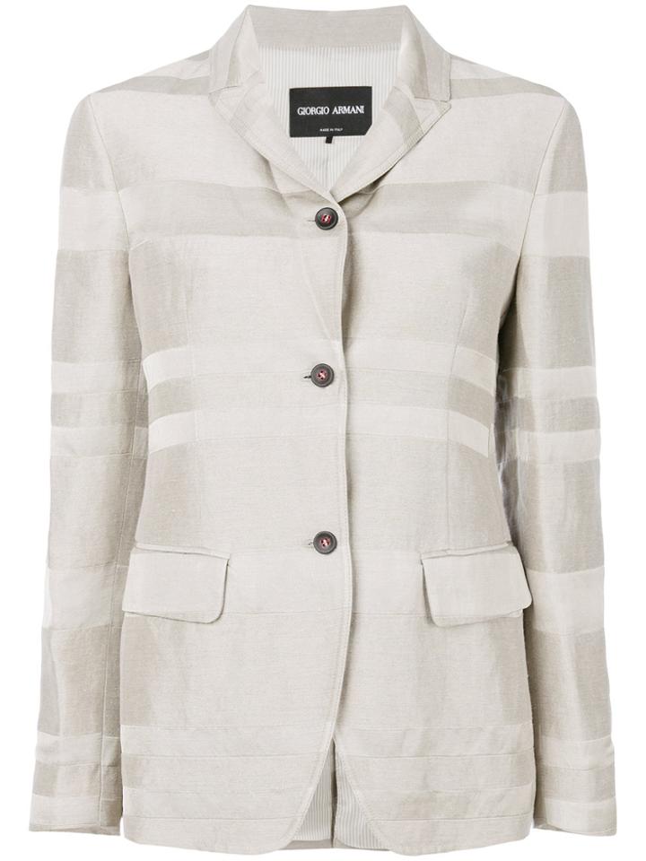 Giorgio Armani Striped Blazer - Nude & Neutrals