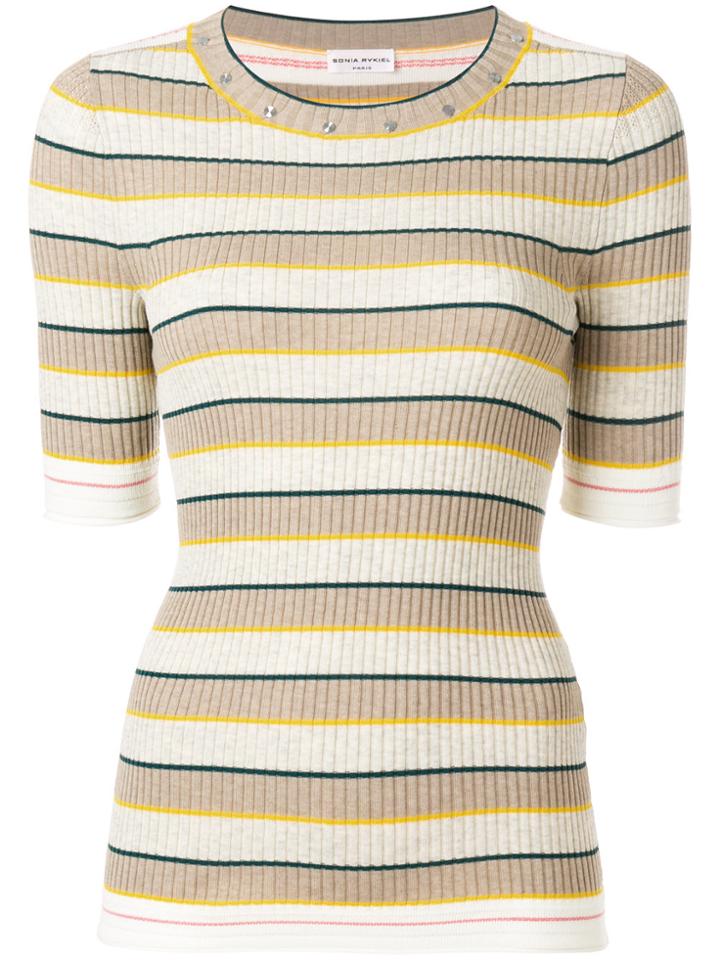 Sonia Rykiel Slim Striped Jumper - Nude & Neutrals