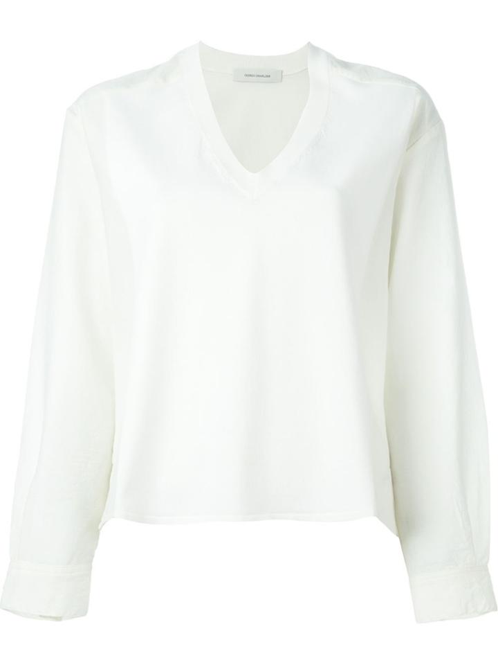 Cédric Charlier V-neck Longsleeved Top - Nude & Neutrals