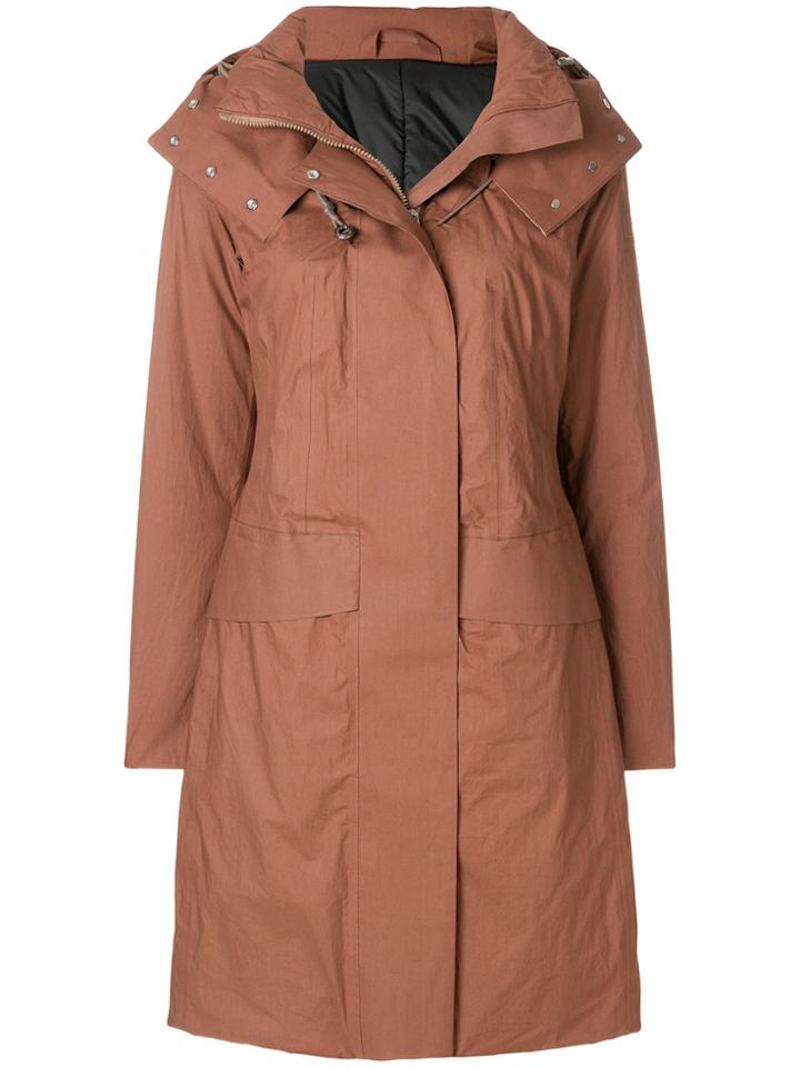 Peuterey Long Line Parka Coat - Brown