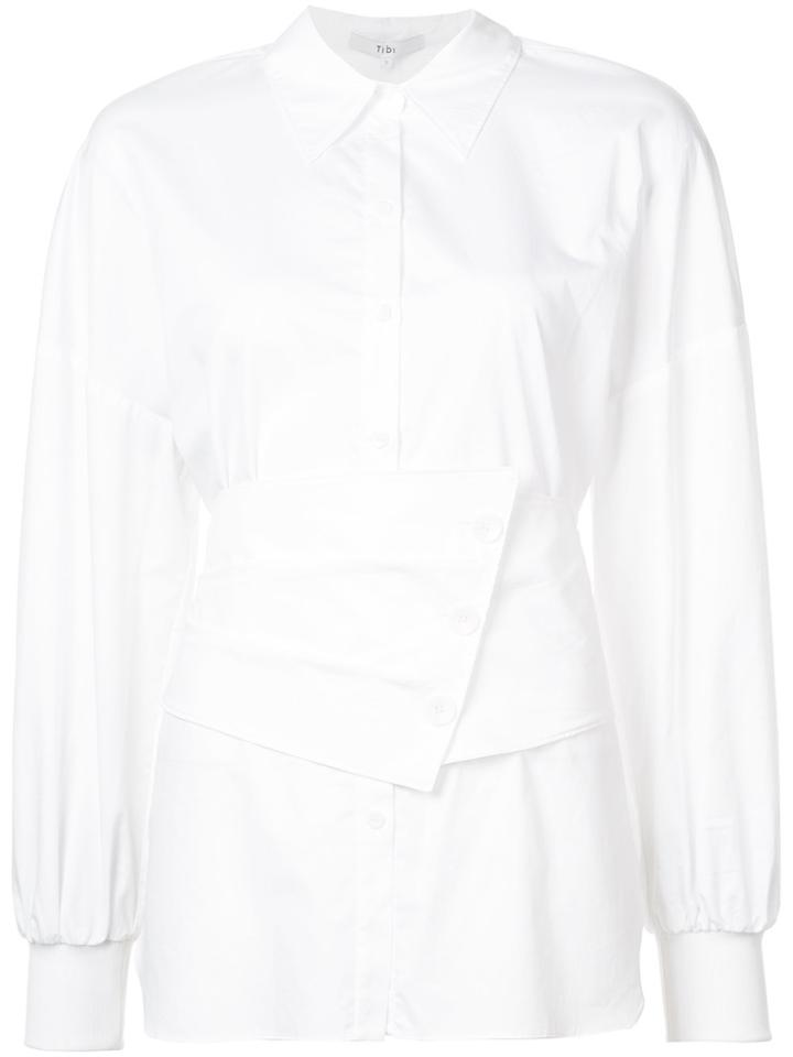 Tibi Belted Dress Shirt - White