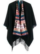 Salvatore Ferragamo Fringed Hem Blanket Cardigan - Blue