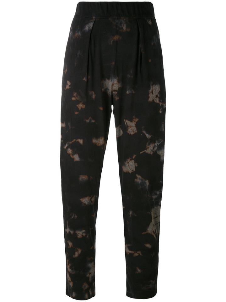 Raquel Allegra - Tie Dye Cropped Trousers - Women - Cotton/polyester - 1, Black, Cotton/polyester