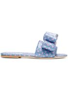 Polly Plume Lola Bow Slippers - Blue