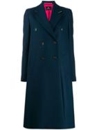 Ps Paul Smith Double-breasted Coat - Blue