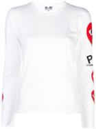 Comme Des Garçons Play Logo Heart Sweatshirt - White