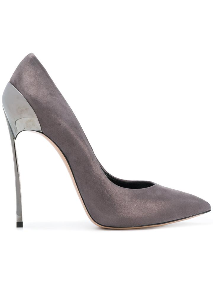 Casadei Blade Metallic Pumps - Grey
