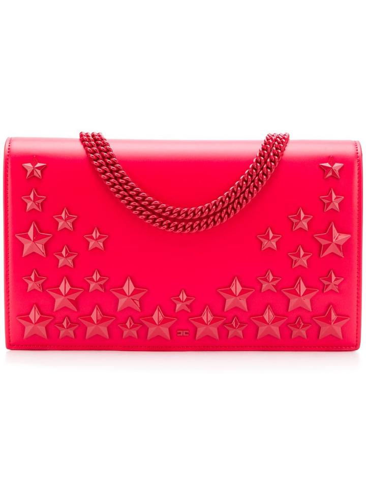 Elisabetta Franchi Star Studded Clutch - Red