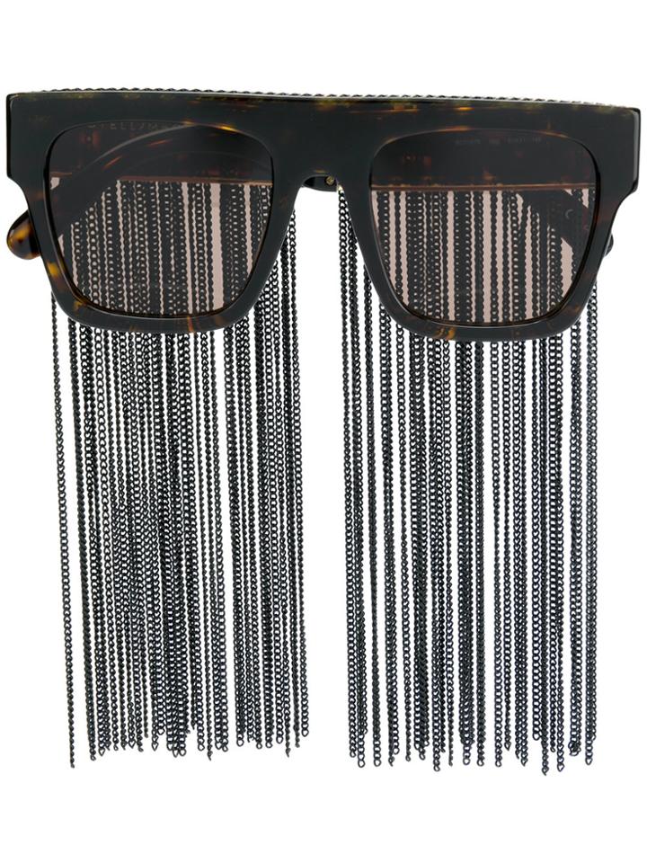 Stella Mccartney Eyewear Fringe Sunglasses - Brown
