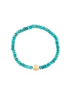 Luis Morais 14kt Gold Large Star Mantra Charm Bracelet, Adult Unisex, Blue