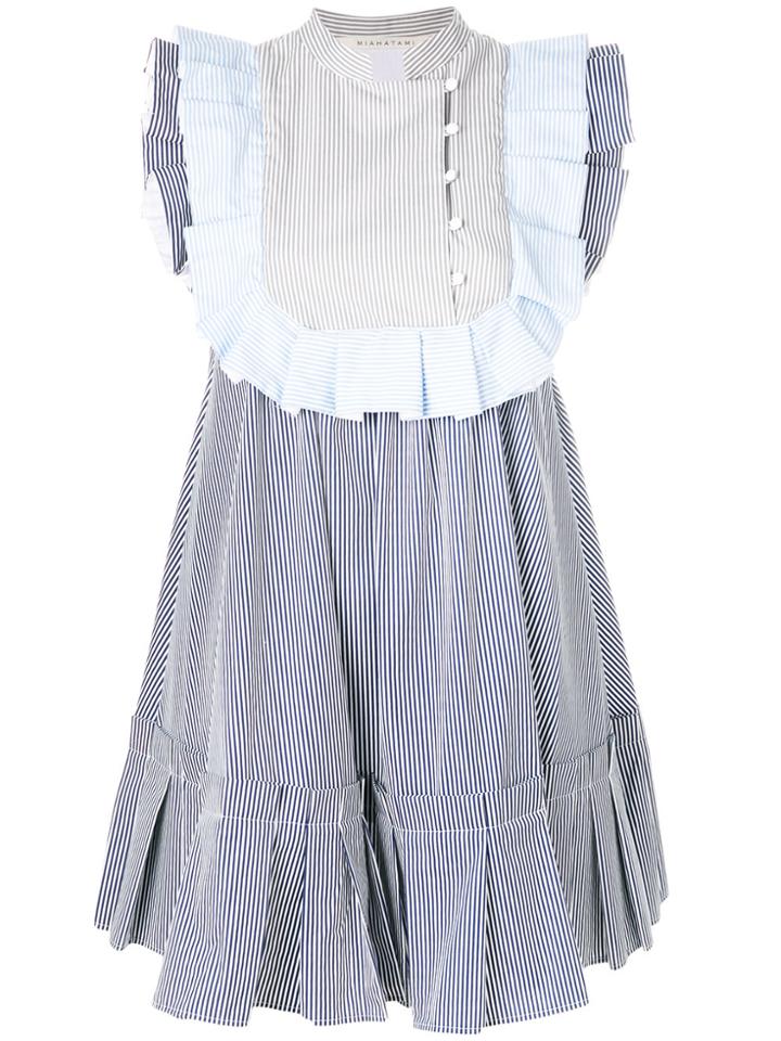 Miahatami Striped Front Placket Dress - Blue