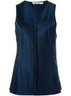 T By Alexander Wang Open Seam Vest, Women's, Size: 6, Blue, Silk/spandex/elastane