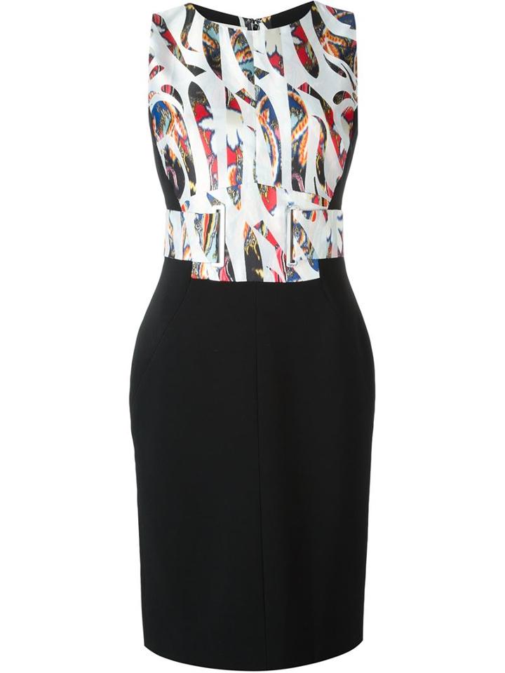Antonio Berardi Printed Party Dress, Women's, Size: 38, Black, Silk/polyester