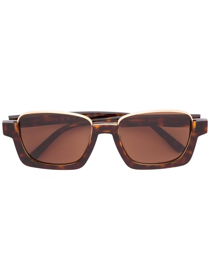 Marni Eyewear Marni Crop Tortoiseshell Sunglasses - Brown