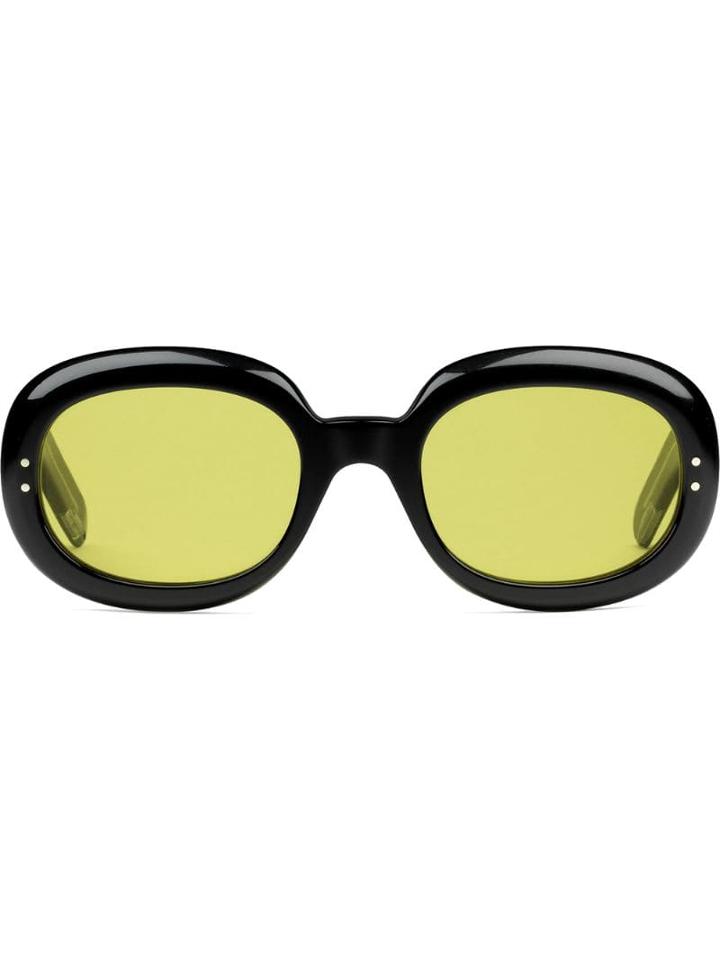 Gucci Eyewear Occhiali Da Sole Ovali In Acetato - Yellow