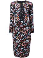 Peter Pilotto Floral Print Dress, Women's, Size: 14, Black, Polyester/spandex/elastane/acetate