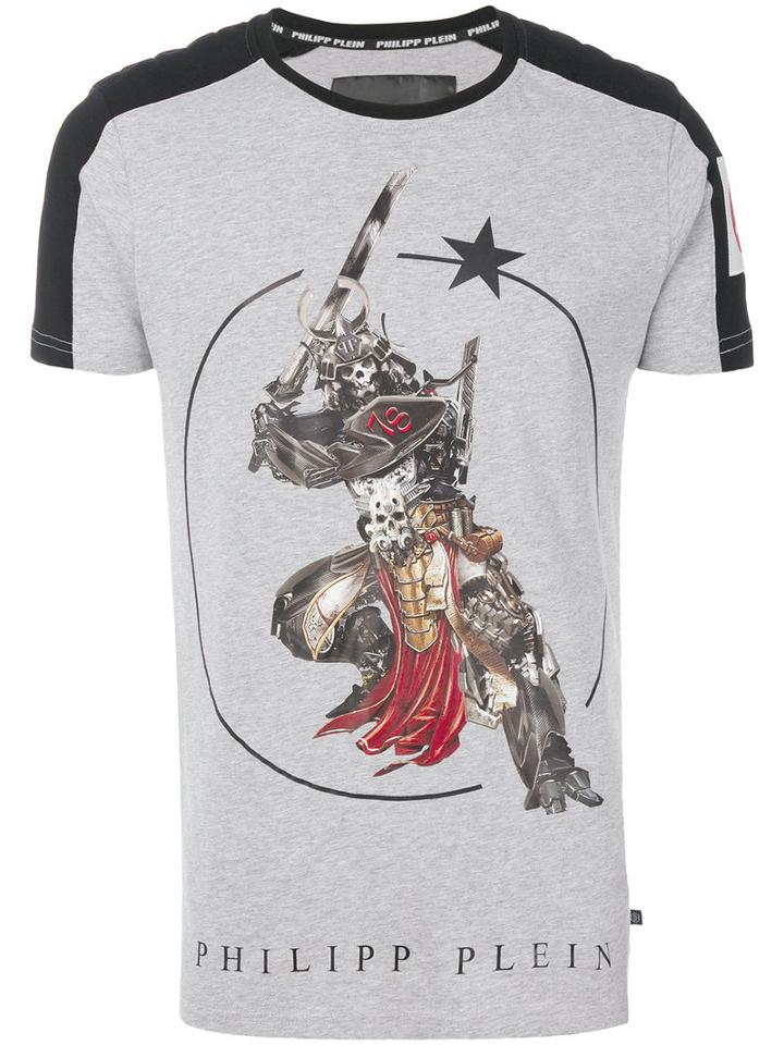 Philipp Plein - Fighter Print T-shirt - Men - Cotton - M, Grey, Cotton