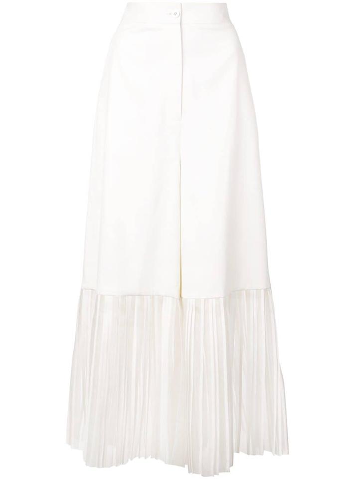 Bodice Studio Pleated Hem Cropped Trousers - White