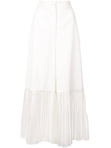 Bodice Studio Pleated Hem Cropped Trousers - White