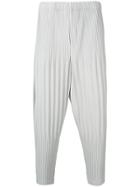 Homme Plissé Issey Miyake Ribbed Drop-crotch Trousers - Grey