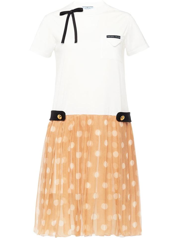 Prada Polka Dot T-shirt Dress - White