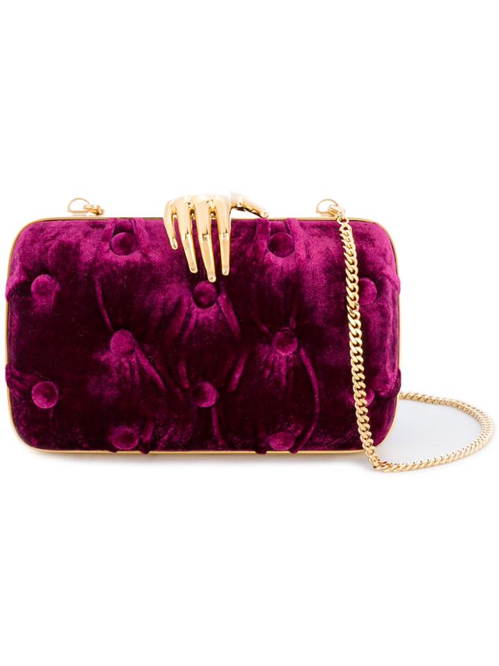 Benedetta Bruzziches Hand Detail Clutch Bag - Pink & Purple